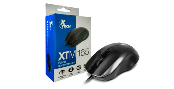 MOUSE WIRED XTECH XTM165 USB PC NEGRO