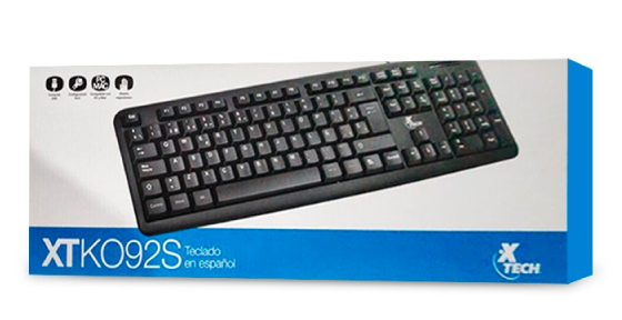 TECLADO XTECH XTK092S USB PARA PC NEGRO