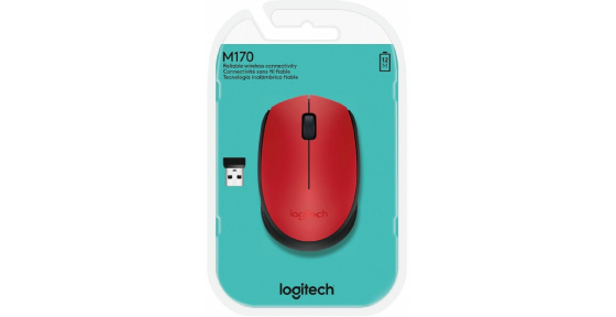 MOUSE INALAMBRICO LOGITECH M170 RED-BLACK USB PLUG AND PLAY