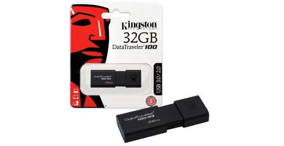 FLASH MEMORY KINGSTON 32GB USB DT100G3 32GB BLACK